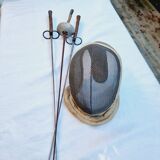 Vintage French Fencing Mask and 3 Swords (Sabre, Sabre or Foil) by L. Carré París