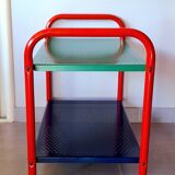 Memphis 80s perforated sheet metal rolling trolley