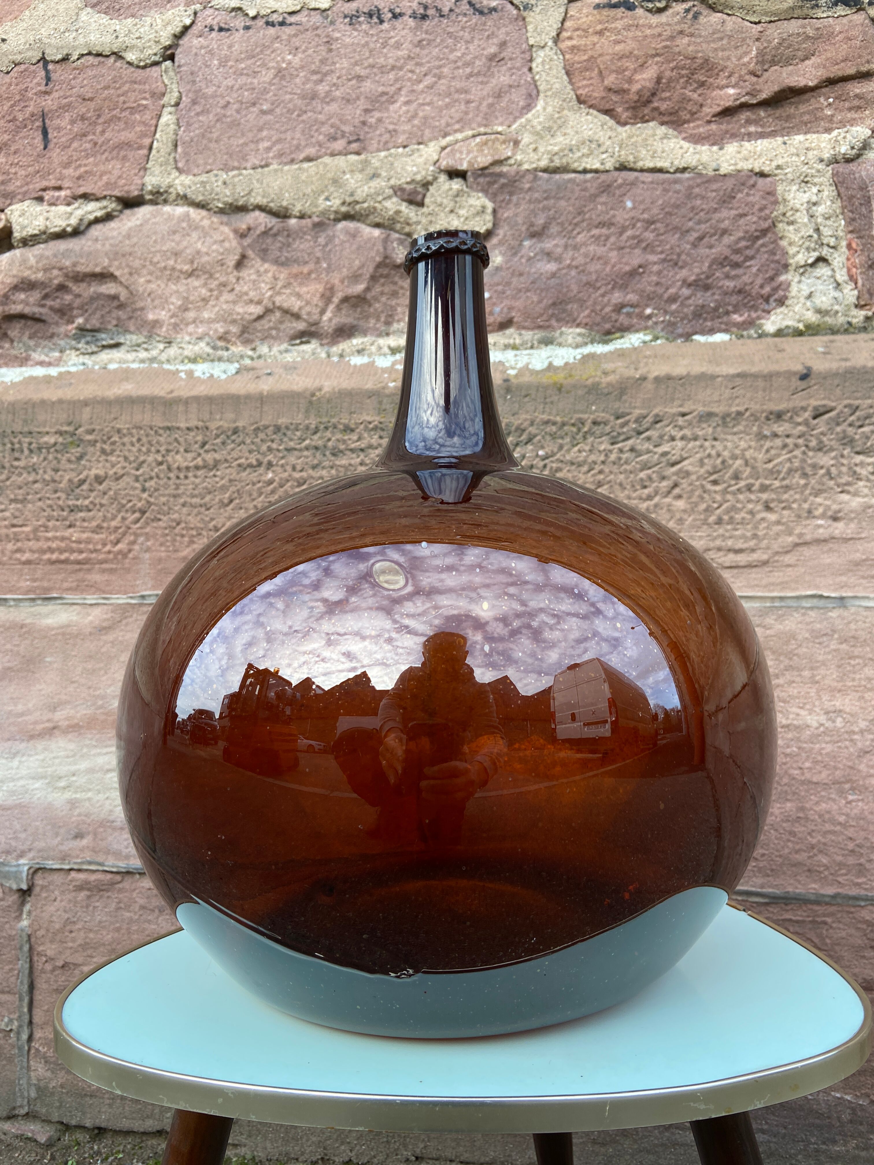 Demijohn brown lady amber jeanne 19th