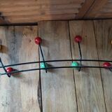 Coat rack patinated metal year 50 8 hooks balls wood dp 112261