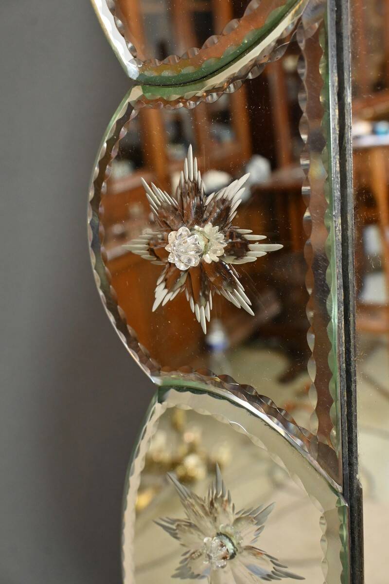 Venetian Murano Glass Mirror, Italy – Early 20th Century