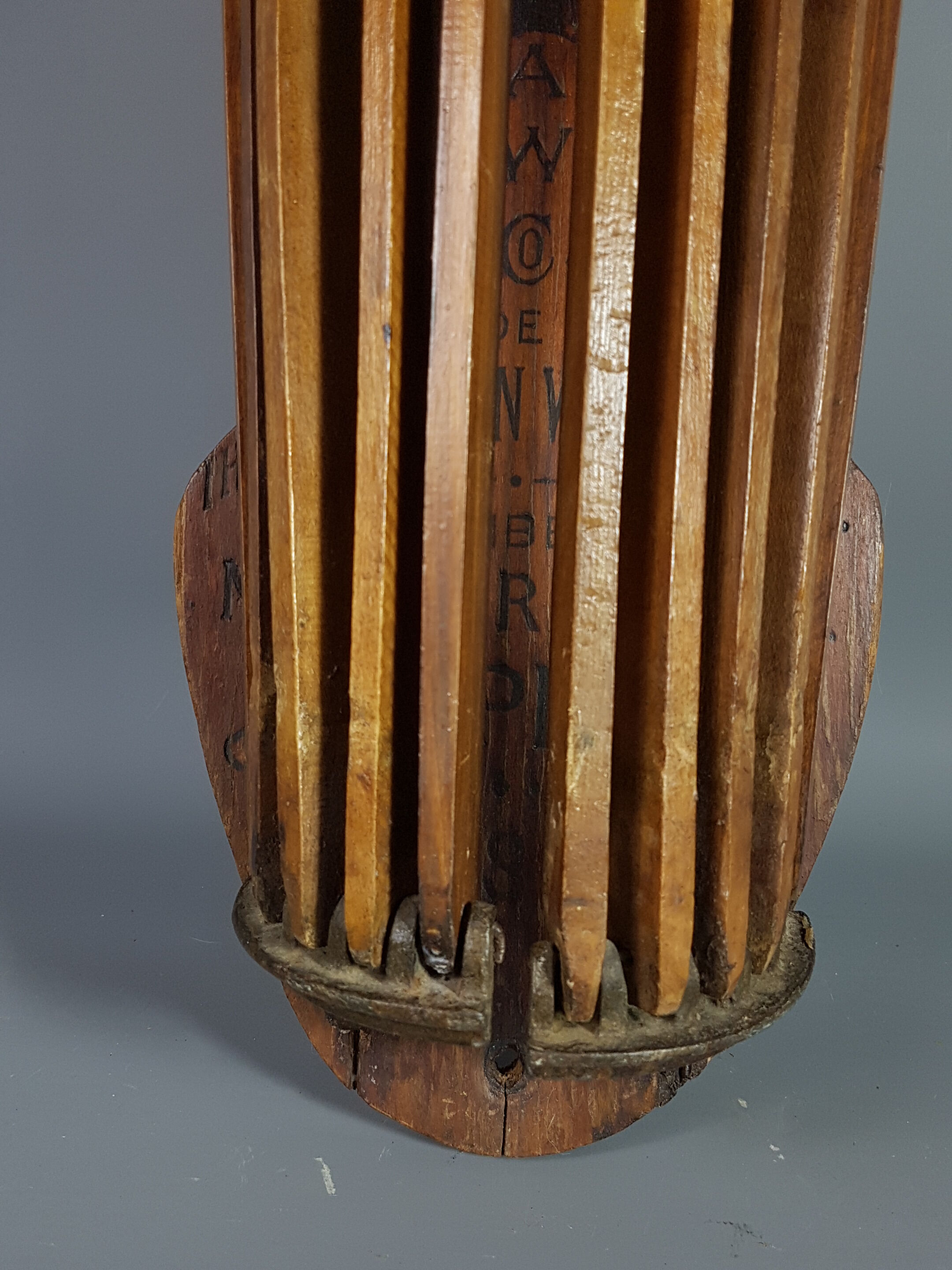 Old foldable wooden linen- - U.S. vintage - Wooden folding clothes wringer SB
