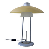 Glass and metal table lamp - Italian design 1990