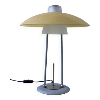 Lampe à poser verre et métal - design Italie 1990