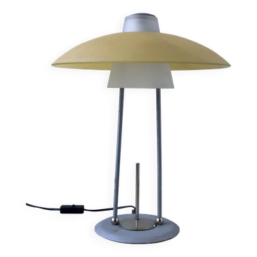Glass and metal table lamp - Italian design 1990