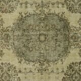 One-of-a-kind turkish handwoven vintage rug - rustic vintage charm 202x 126 cm