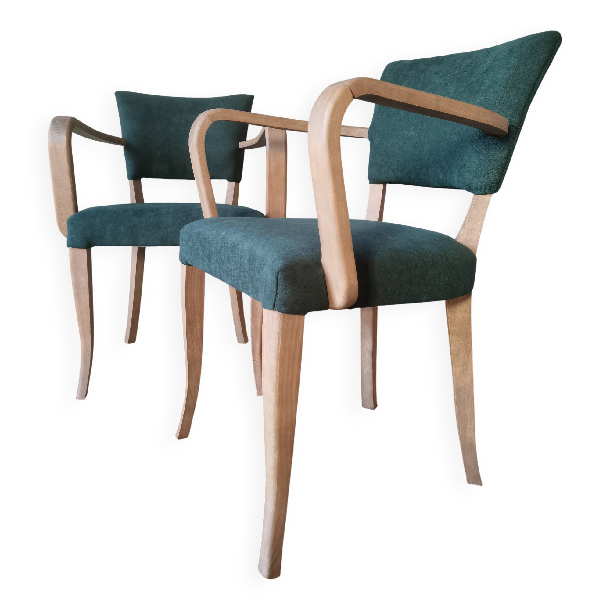 Green Art Deco bridge armchairs