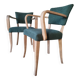 Green Art Deco bridge armchairs