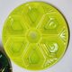 3 art deco oyster plates with green geometric decor