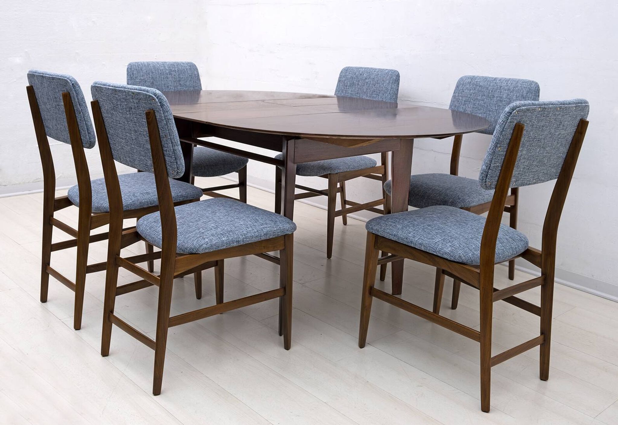 Six of Edmondo Palutari for Dassi Mid-Century Italian Teak Dining Chairs,50
