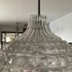 Vintage pendant light from the 70s in molded glass