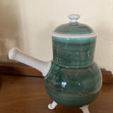 Tripod chocolate pot, Gien earthenware, vintage 60s