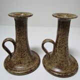 Pair of vintage sandstone candlesticks