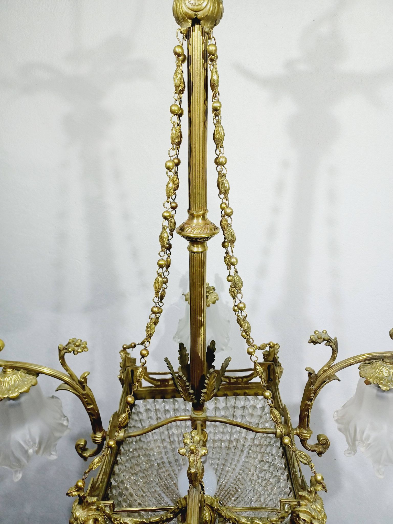 Louis XVI style ram chandelier