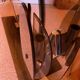 Brown smoked glass wall mirror - sconces & shelf - Italian design 1
