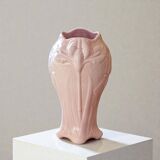 Large antique Art Nouveau majolica vase signed Salis-les-Bains