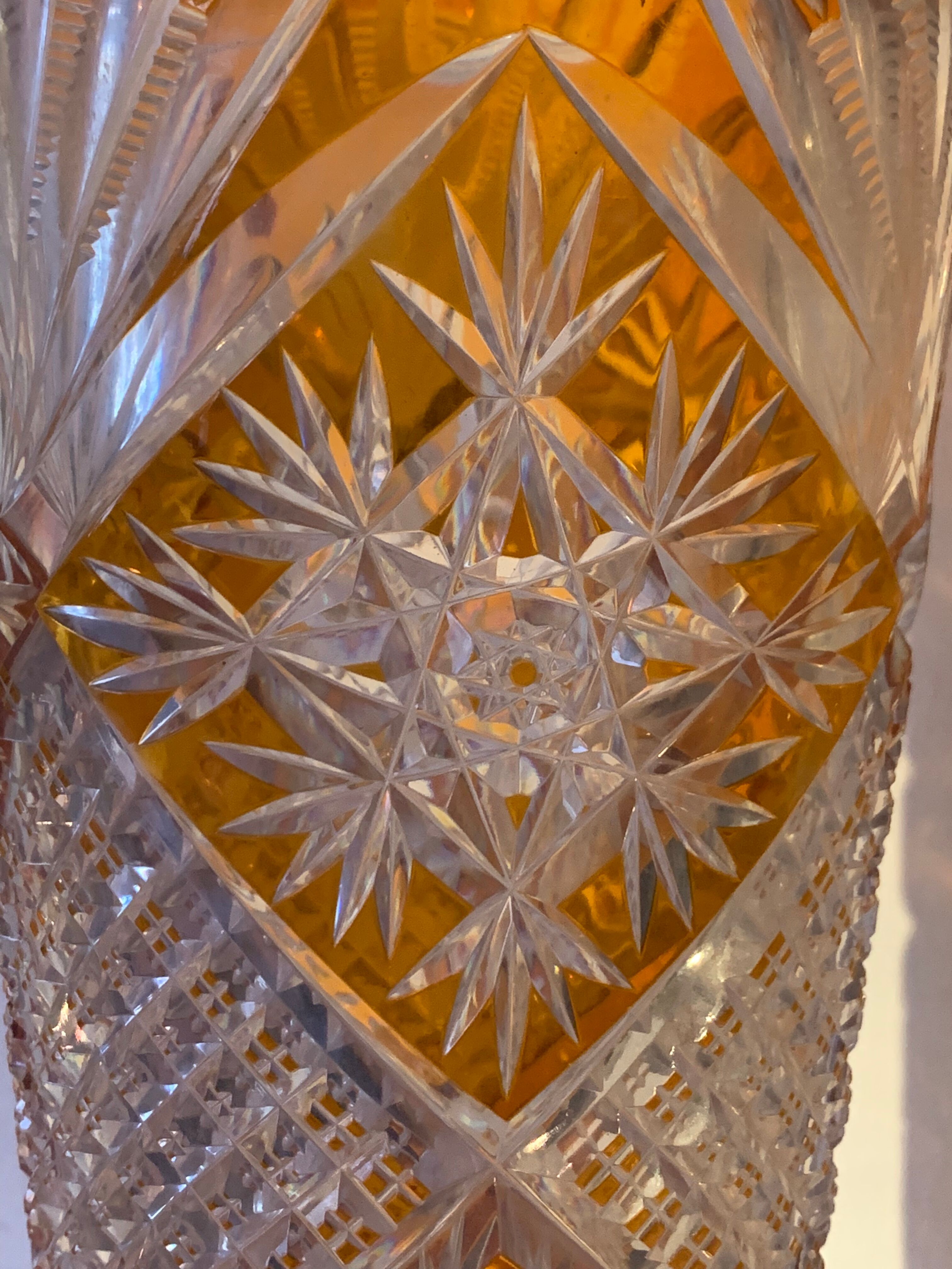 Pair of bohemian crystal vases.