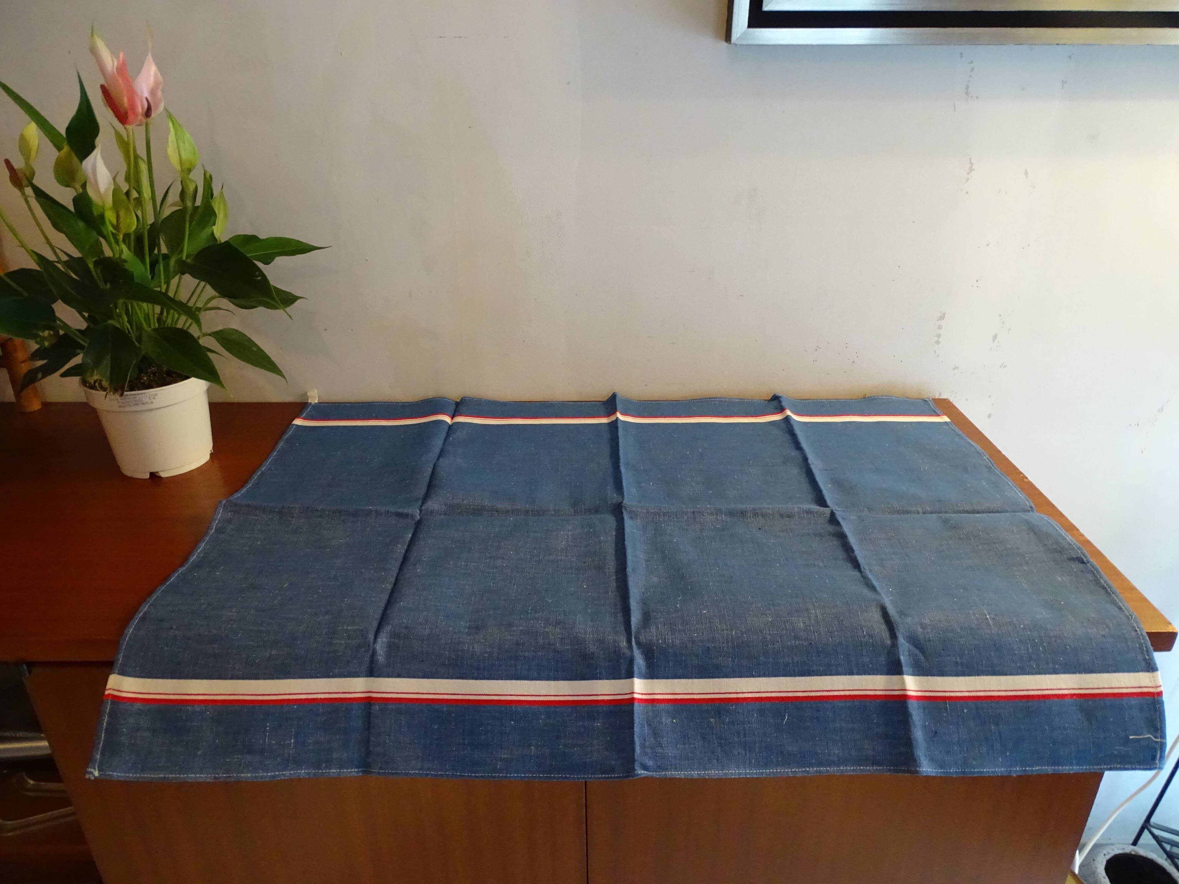3 linen tea towels with old litters 75 x 55