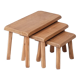 Set of Three Mid-Century Blonde Oak Nesting Tables