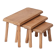Set of Three Mid-Century Blonde Oak Nesting Tables
