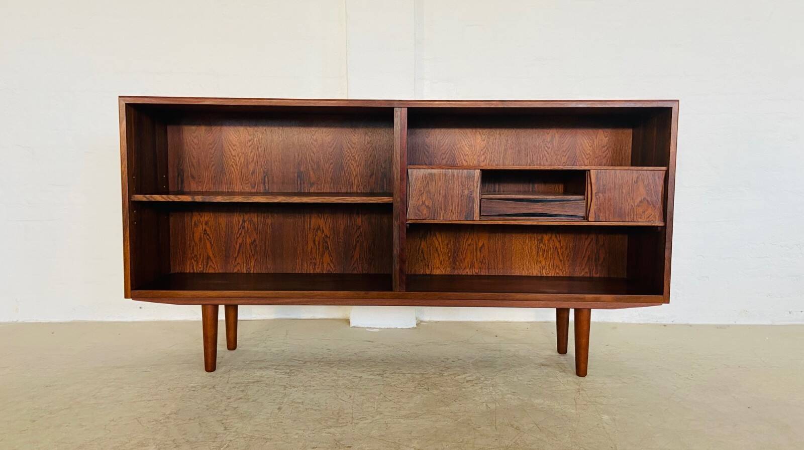 Vintage Danish mid-century retro rosewood bookcase 1960s