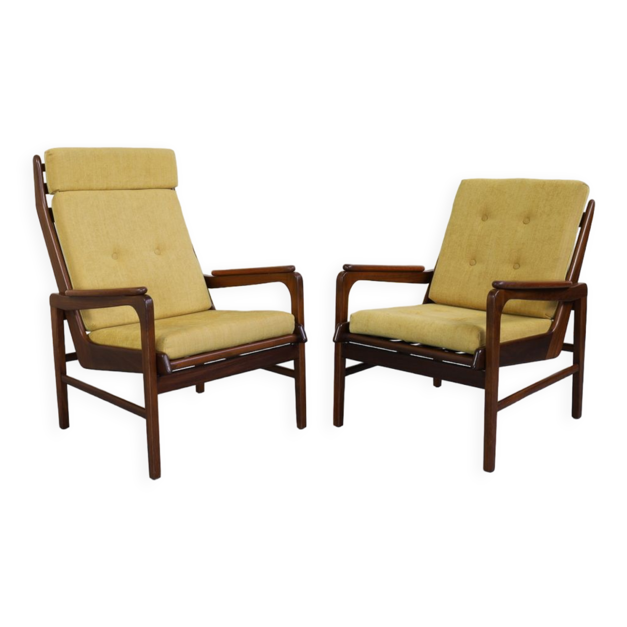 Pair of Teak Lounge Chairs, 1960s