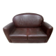 Small leather sofa, 2 seats, vintage.