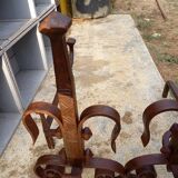 Pair of old wrought iron chenets
