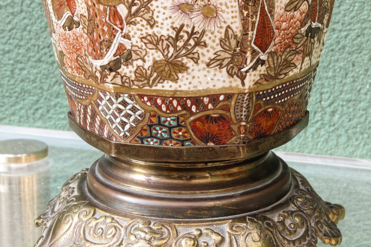 Satsuma ceramic lamp, 19th century