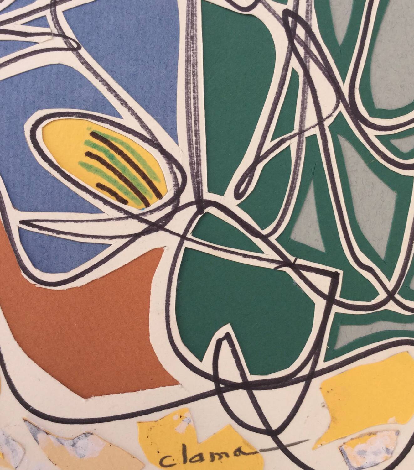 Pierre clamagirand, known as clama (1934-2015). mixed media.