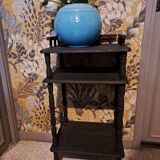 Renovated console in black wood