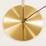 Danish brass floor lamp with Le Klint shade, 1970s