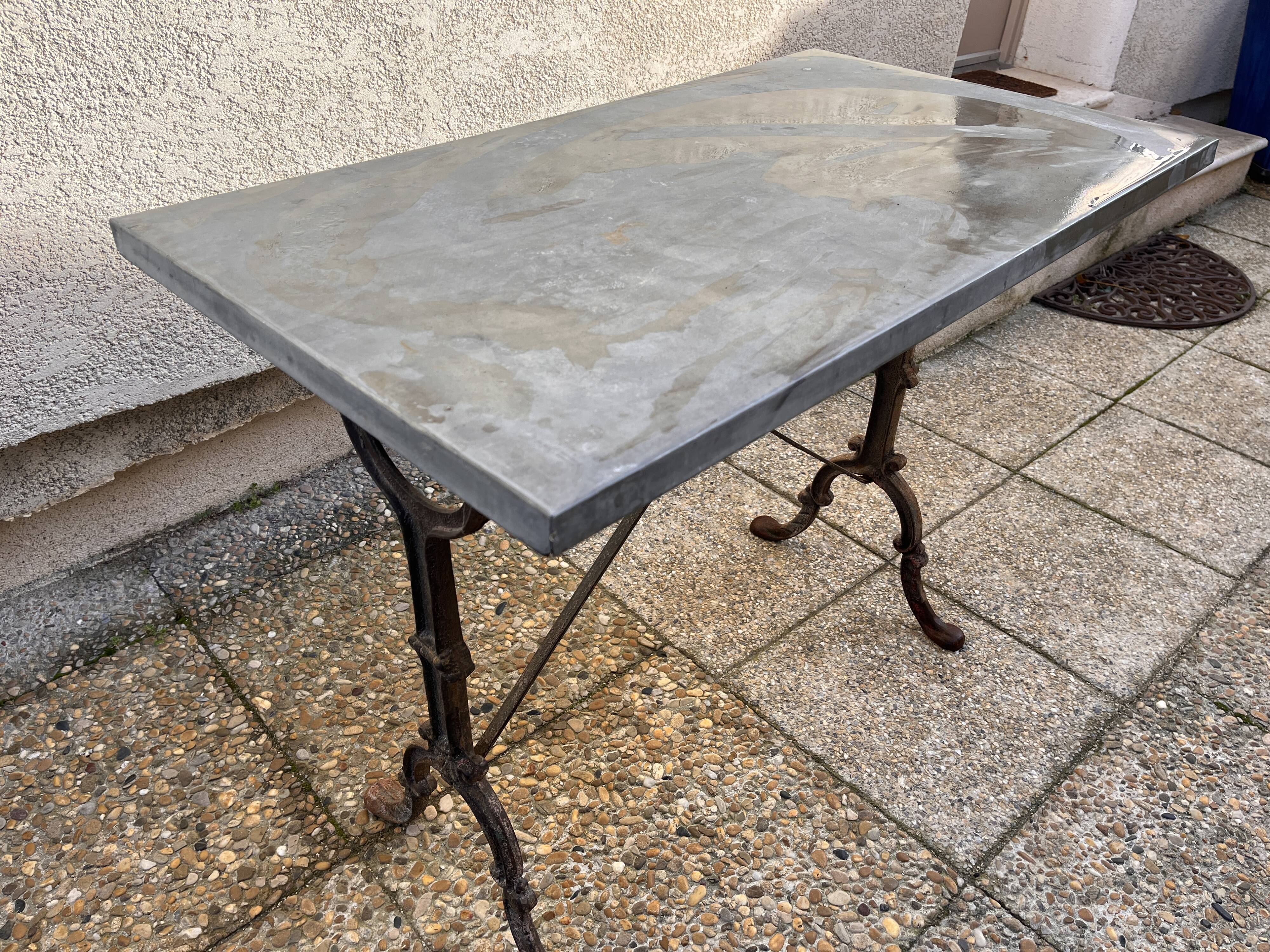 art deco wrought iron bistro table
