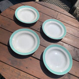 4 turquoise plates St Amand Ceranord
