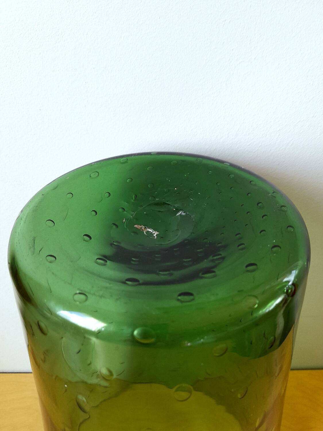 Vase en verre bullé Empoli ,1960.