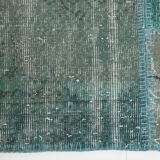 7x10 Green Vintage Patchwork Rug 300x210Cm