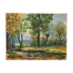 Oil on panel Landscape at the watercourse