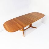 Vintage Gudme Danish oval extendable dining table solid teak 1960s