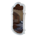 White patinated baroque mirror