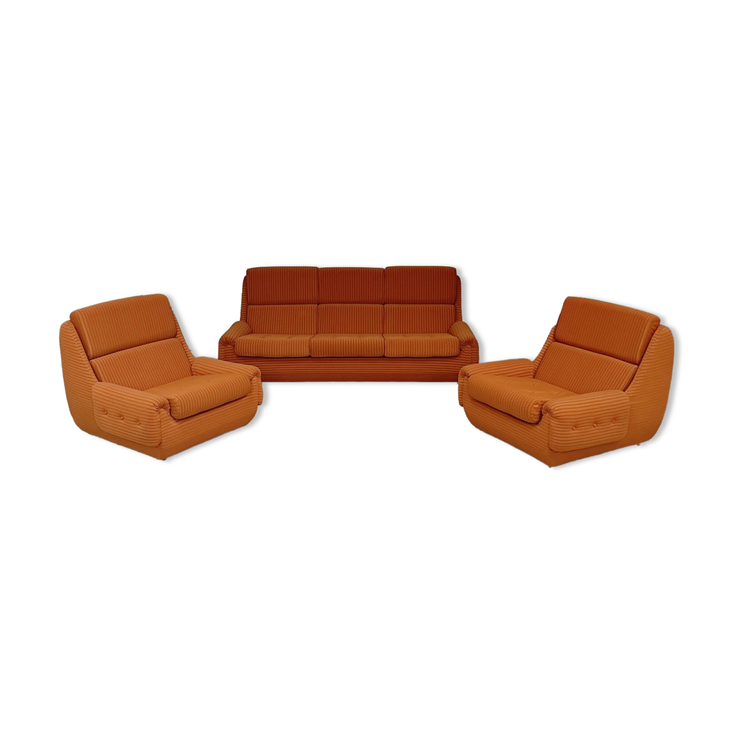 Complete orange salon JITONA in Atlantis Space Age style from the 1970s.