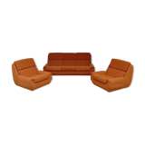 Complete orange salon JITONA in Atlantis Space Age style from the 1970s.