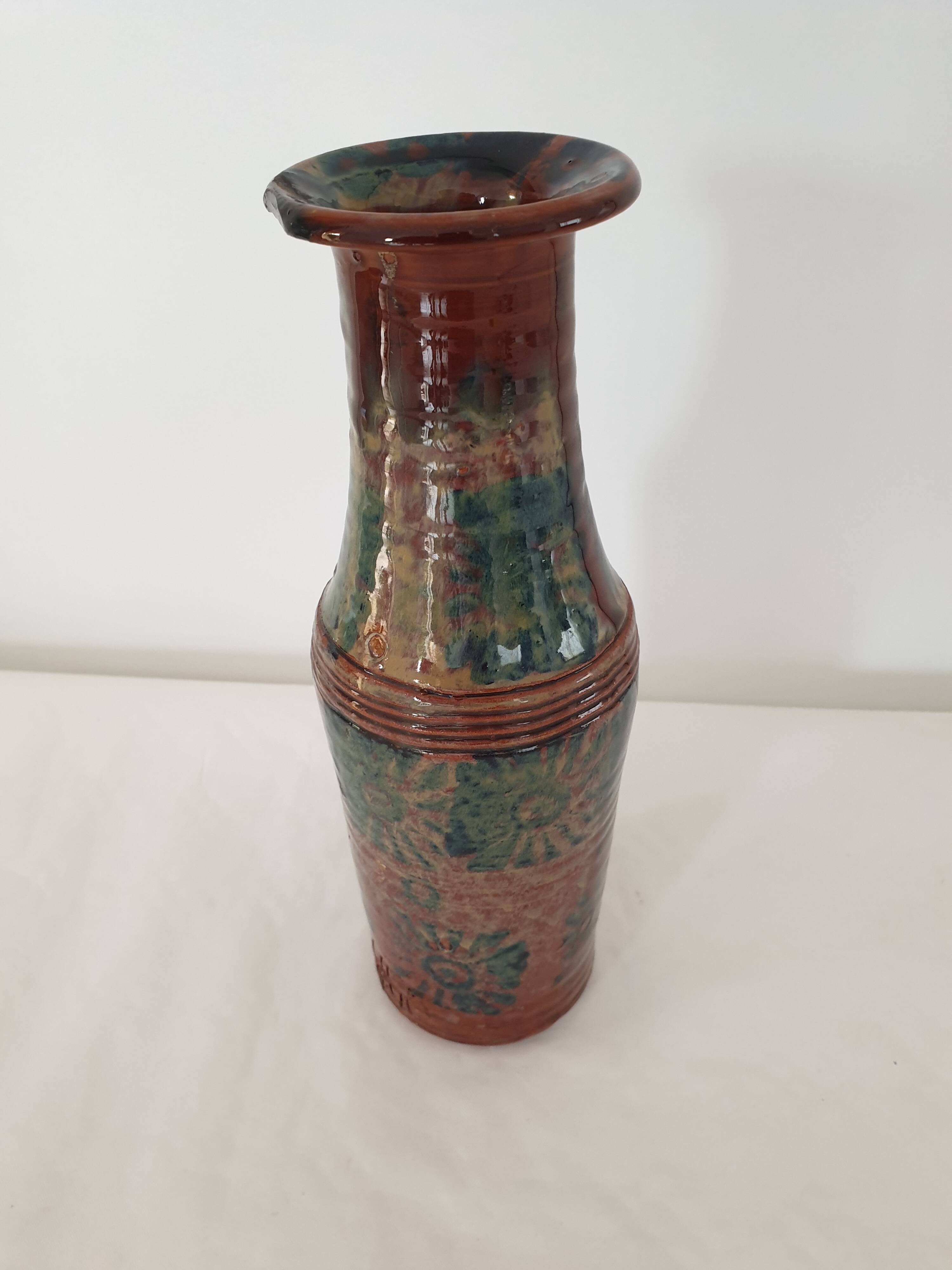 Vase en céramique Signé Dacier / Faque - Hauteur 26.5cm