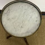 Louis XVI style tripod pedestal table in mahogany and marble