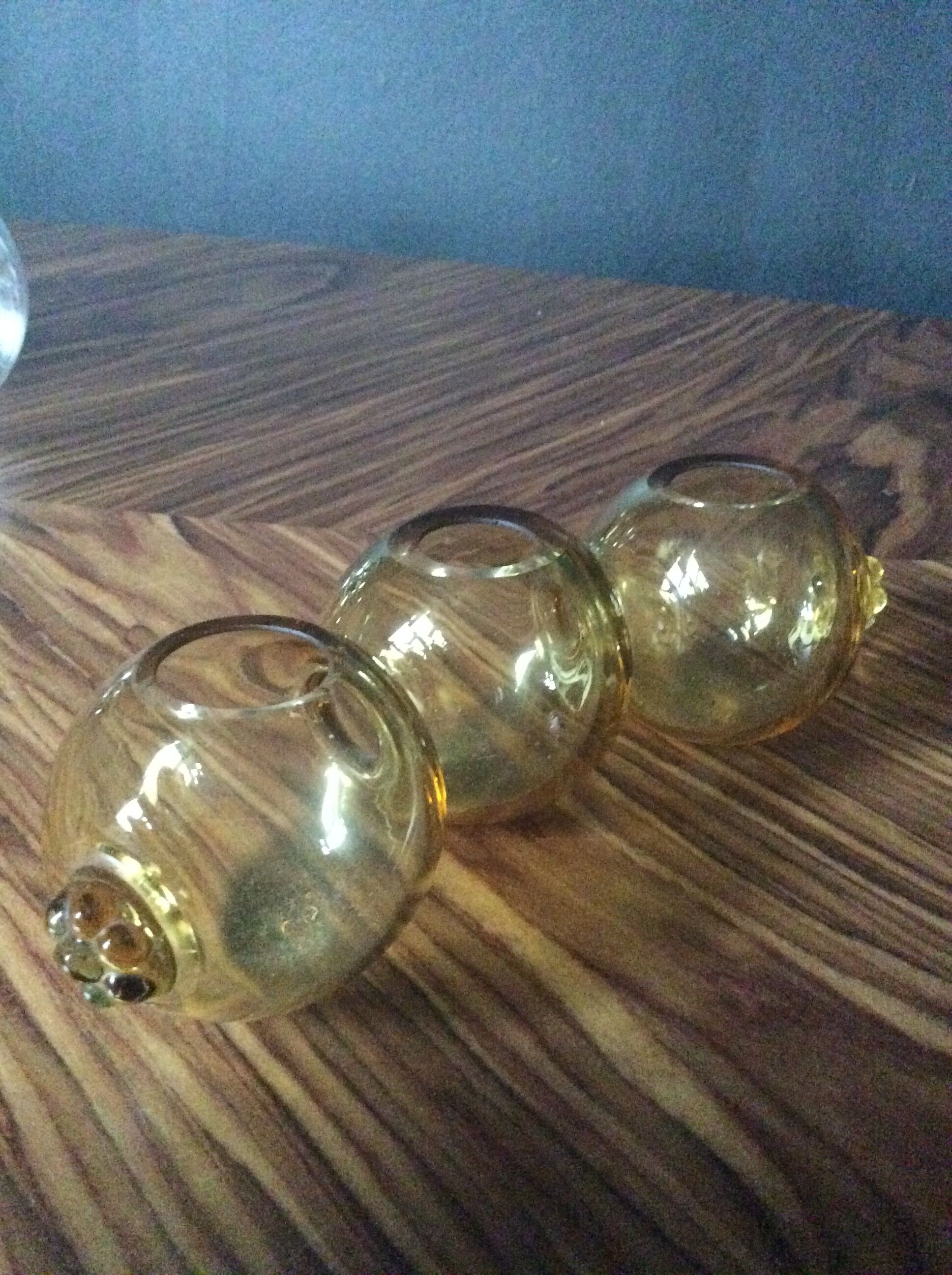 Series of 2 vintage blown glass soliflores