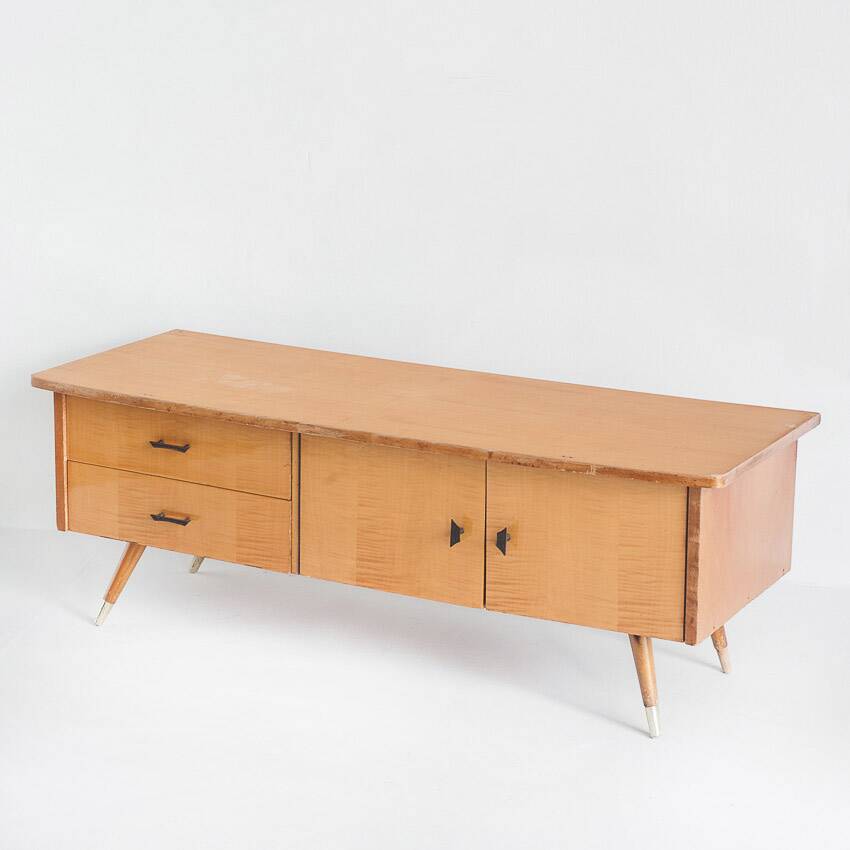 Vintage low sideboard / TV cabinet (former dressing table). France, 1960s