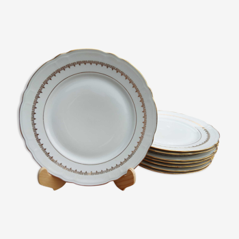 8 assiettes plates porcelaine CNP