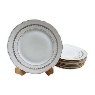 8 flat plates porcelain CNP