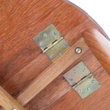 Set of 2 round mid-century teak side tables by Carlo Jensen for Poul Hundevad, 1960s, Danish modern design, foldable