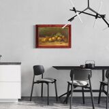 Italian signed painting still life with fruit from the 20th century
