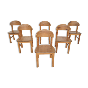 Chaises de salle à manger ensemble de 6 chaises de salle à manger en bois de pin Danemark 1970